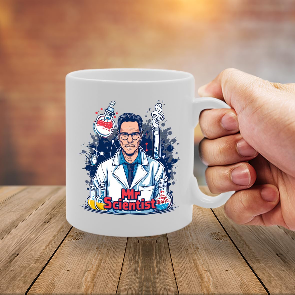 Mr Scientist  - Ideal For Science Enthusiasts And Researchers, 11Oz Ceramic Coffee  For Lab Professionals And Stem Lovers Mg5929 - Funny Printed Coffee Mug - Great Gift Idea