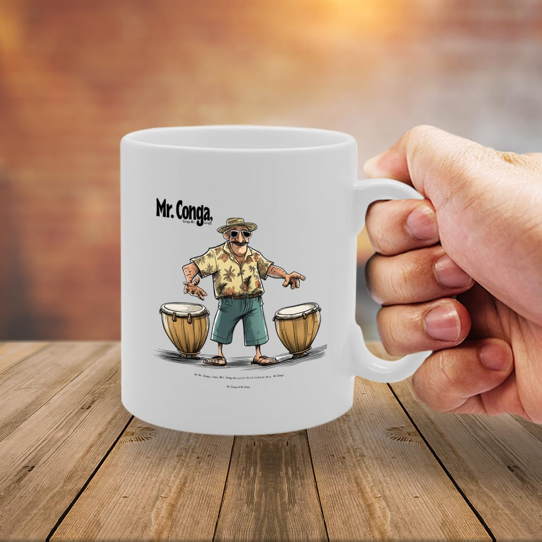 11Oz Ceramic  Mg6550 Featuring Mr Conga – For Conga Players And Music Lovers - Funny Printed Coffee Mug - Great Gift Idea