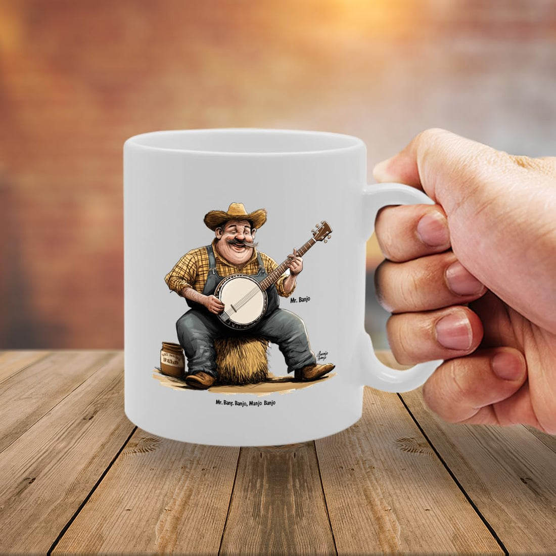 11Oz Ceramic  Mg6541 Featuring Mr Banjo – For Musicians And Music Lovers - Funny Printed Coffee Mug - Great Gift Idea