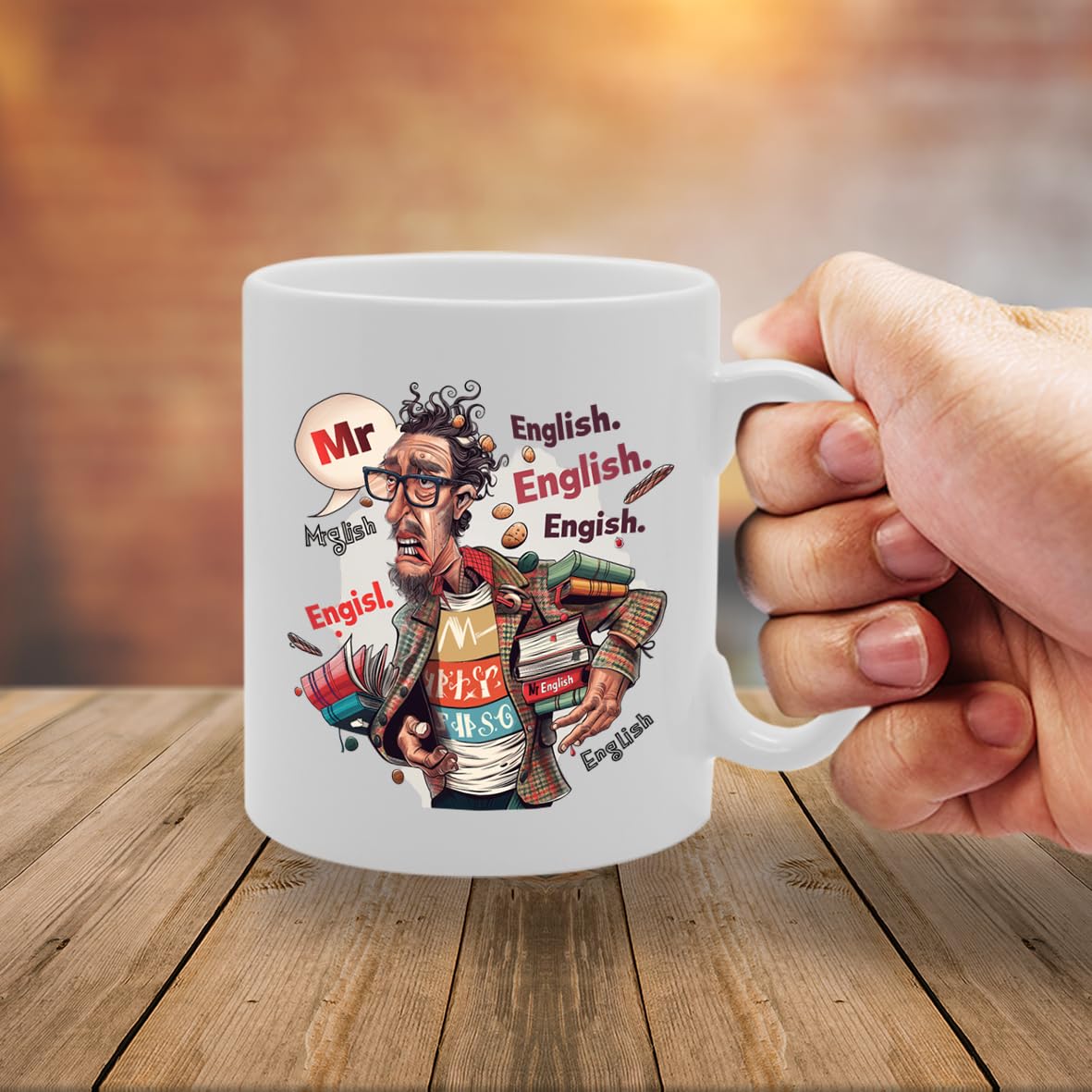 Mr English  - Crafted For English Teachers, Literature Enthusiasts, Educators, Sturdy Ceramic, Dishwasher Safe, Ideal For Celebrating Literature And Education Mg6022 - Funny Printed Coffee Mug - Great Gift Idea