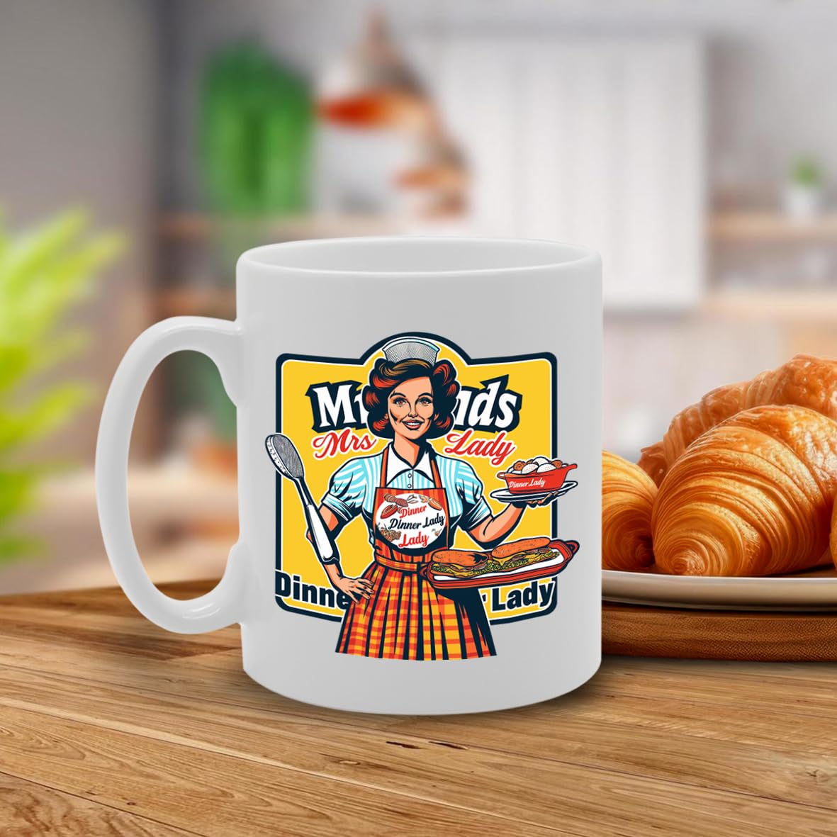 Mrs Dinner Lady  - Designed For School Cooks, Cafeteria Staff, Food Service Workers, Durable Ceramic, Dishwasher Safe Mg6015 - Funny Printed Coffee Mug - Great Gift Idea