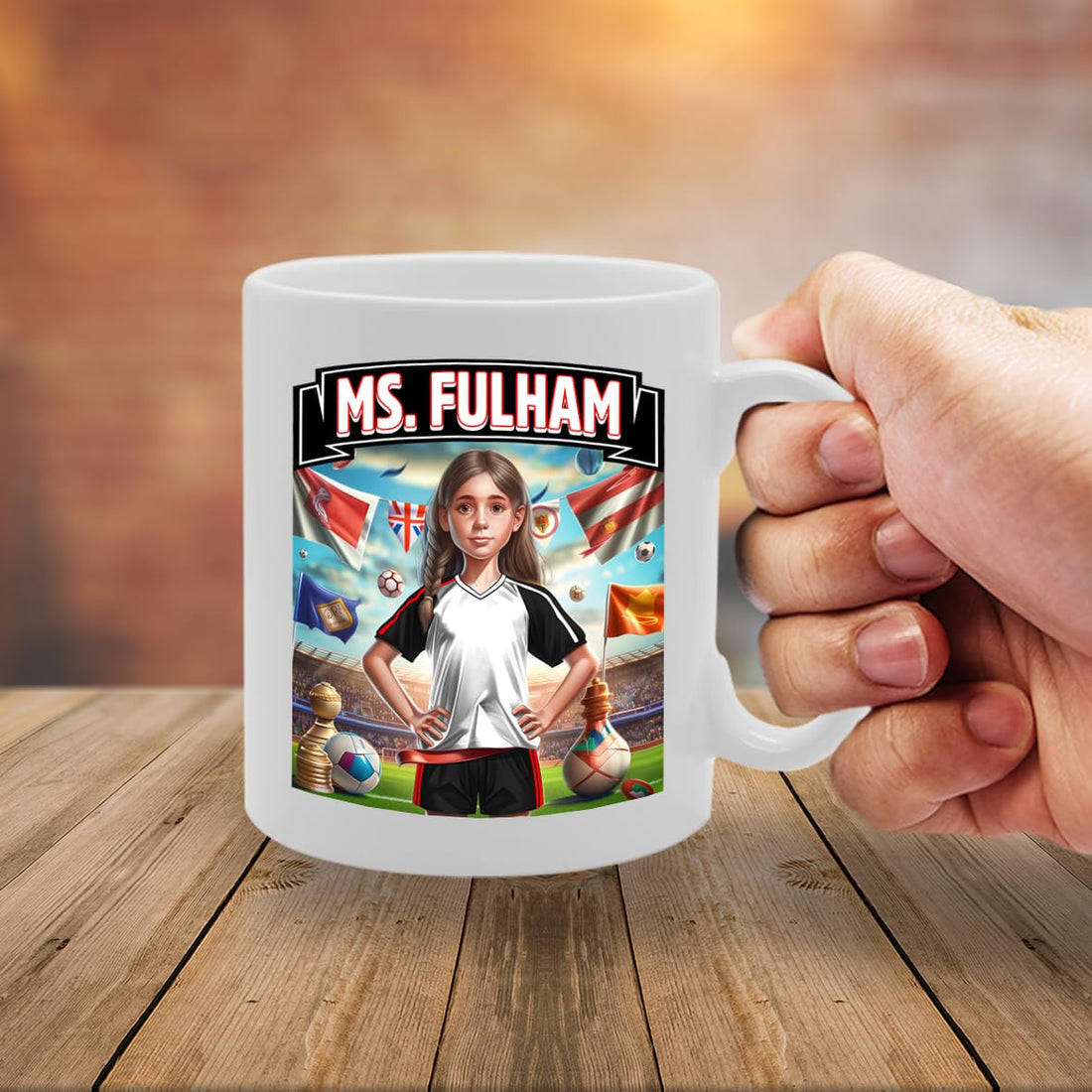 Ms Fulham   Printed Tea Coffee Ceramic  For Footie Fan Ladies Girls Mg6384 - Funny Printed Coffee Mug - Great Gift Idea