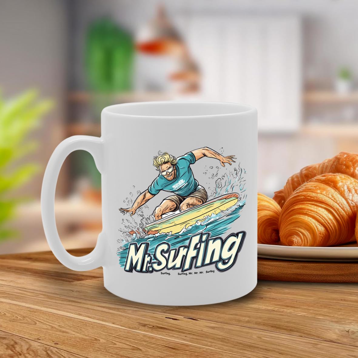 11Oz Ceramic  Featuring Popular Sports Designs From Around The World – Ideal For Sports Fans And Enthusiasts (Surfing Mg6574) - Funny Printed Coffee Mug - Great Gift Idea
