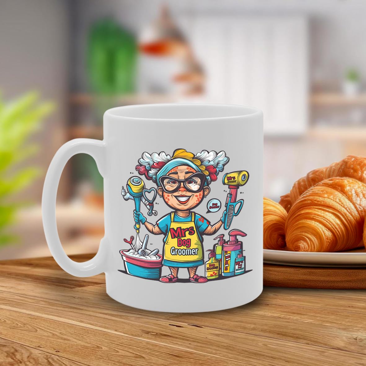 Mrs Dog Groomer  - For Female Dog Groomers, Pet Care Professionals, Animal Lovers, Durable Ceramic, Dishwasher Safe, Premium Print Mg6087 - Funny Printed Coffee Mug - Great Gift Idea