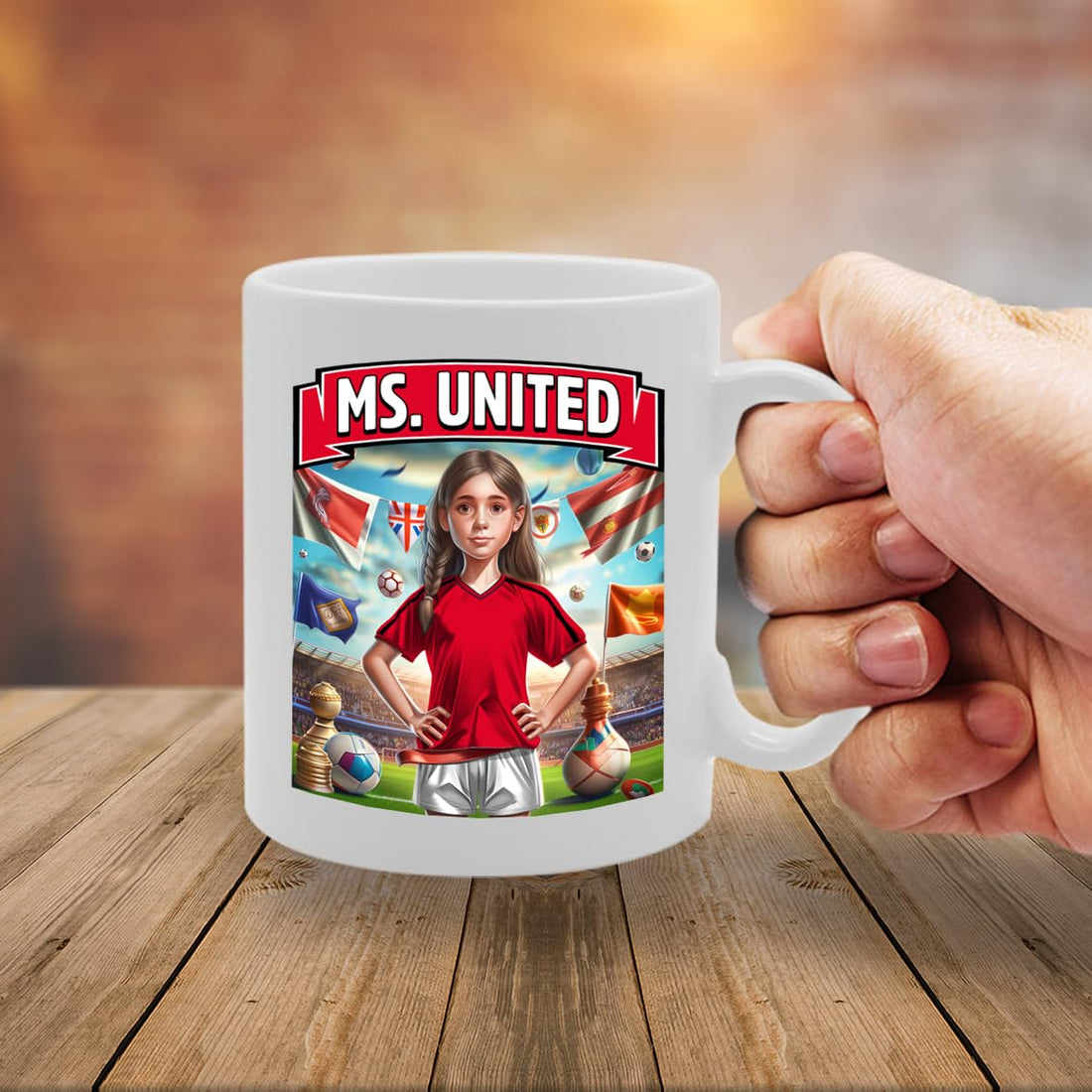 Ms United   Printed Tea Coffee Ceramic  For Footie Fan Ladies Girls Mg6384 - Funny Printed Coffee Mug - Great Gift Idea