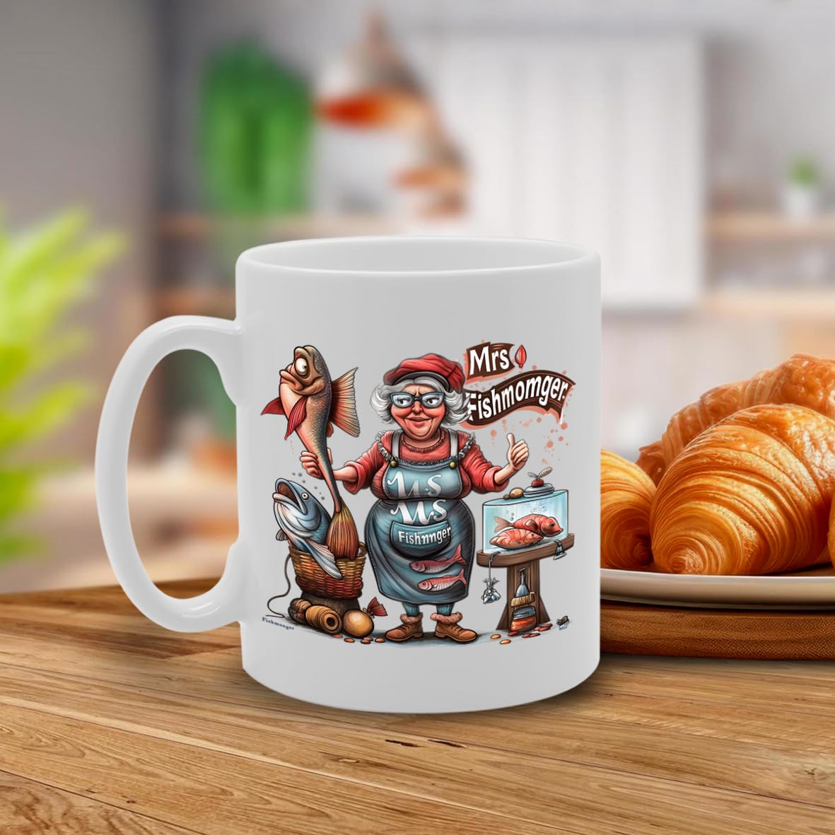 Mrs Fishmonger  - Ideal For Fishmongers, Seafood Lovers, Culinary Enthusiasts - Dishwasher Safe Mg6005 - Funny Printed Coffee Mug - Great Gift Idea