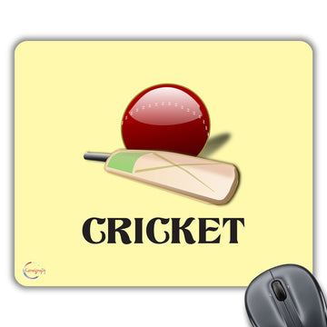 CP485 Cricket Ball & Bat Novelty Gift Printed PC Laptop Computer Mouse Mat Pad