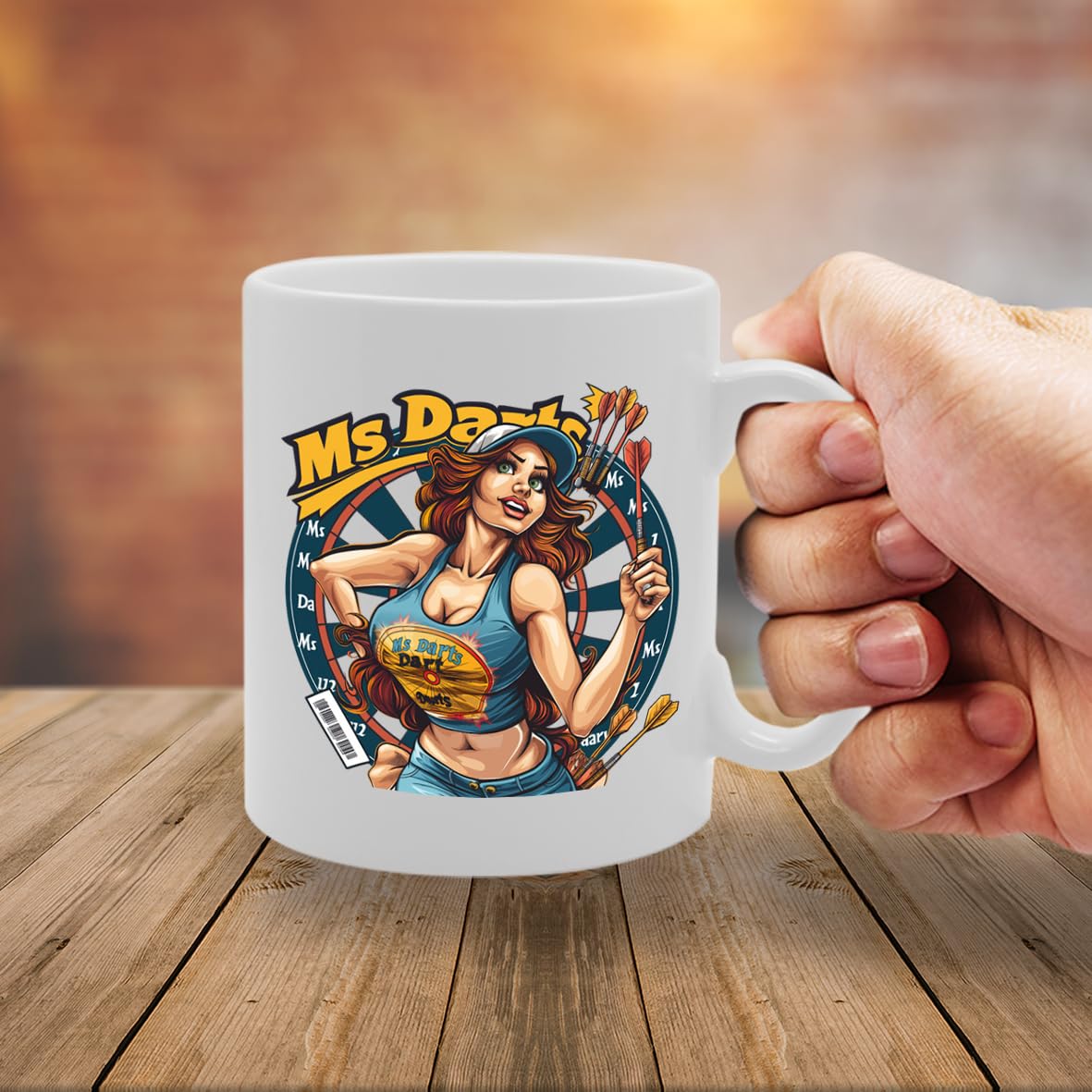 Ms Darts  - For Female Darts Players, Pub Game Enthusiasts, Sports Fans, Durable Ceramic, Dishwasher Safe Mg6031 - Funny Printed Coffee Mug - Great Gift Idea