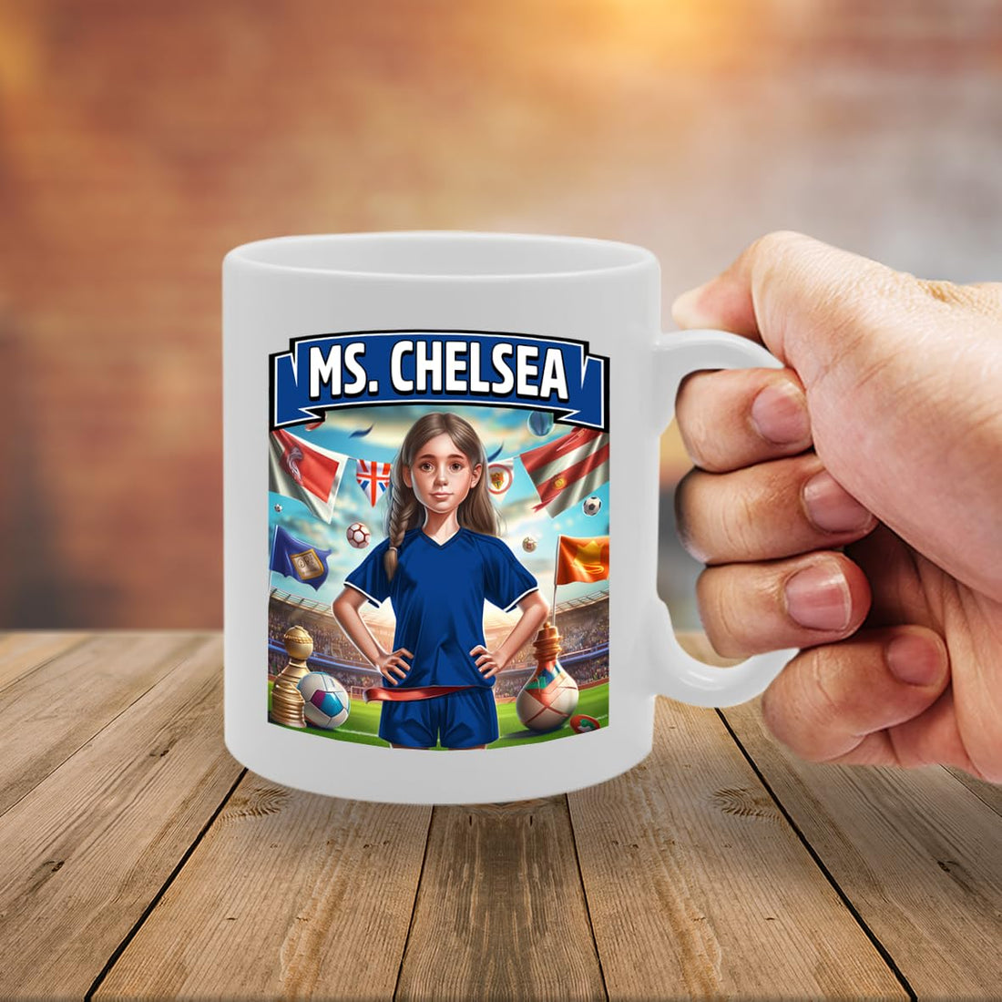 Ms Chelsea   Printed Tea Coffee Ceramic  For Footie Fan Ladies Girls Mg6384 - Funny Printed Coffee Mug - Great Gift Idea