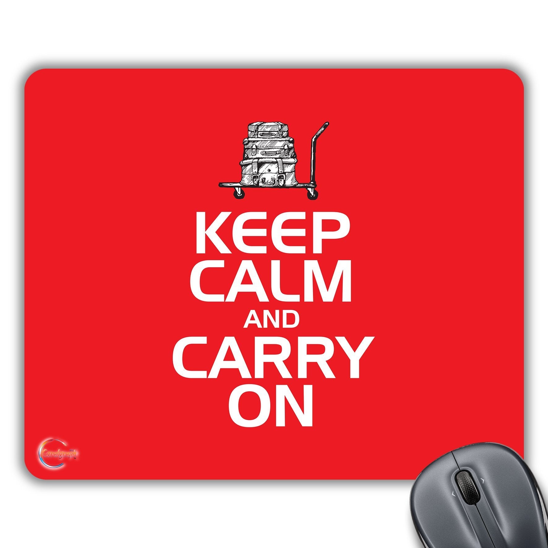 CP360 Keep Calm and Carry ON Novelty Gift Printed PC Laptop Computer Mouse Mat Pad