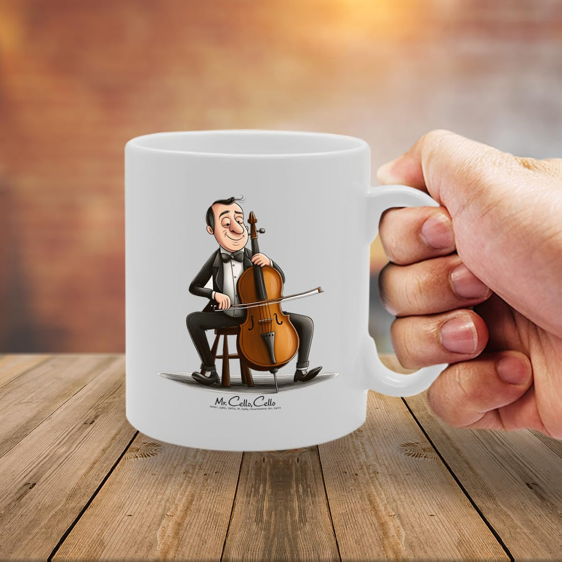 11Oz Ceramic  Mg6547 Featuring Mr Cello – For Musicians And Music Lovers - Funny Printed Coffee Mug - Great Gift Idea