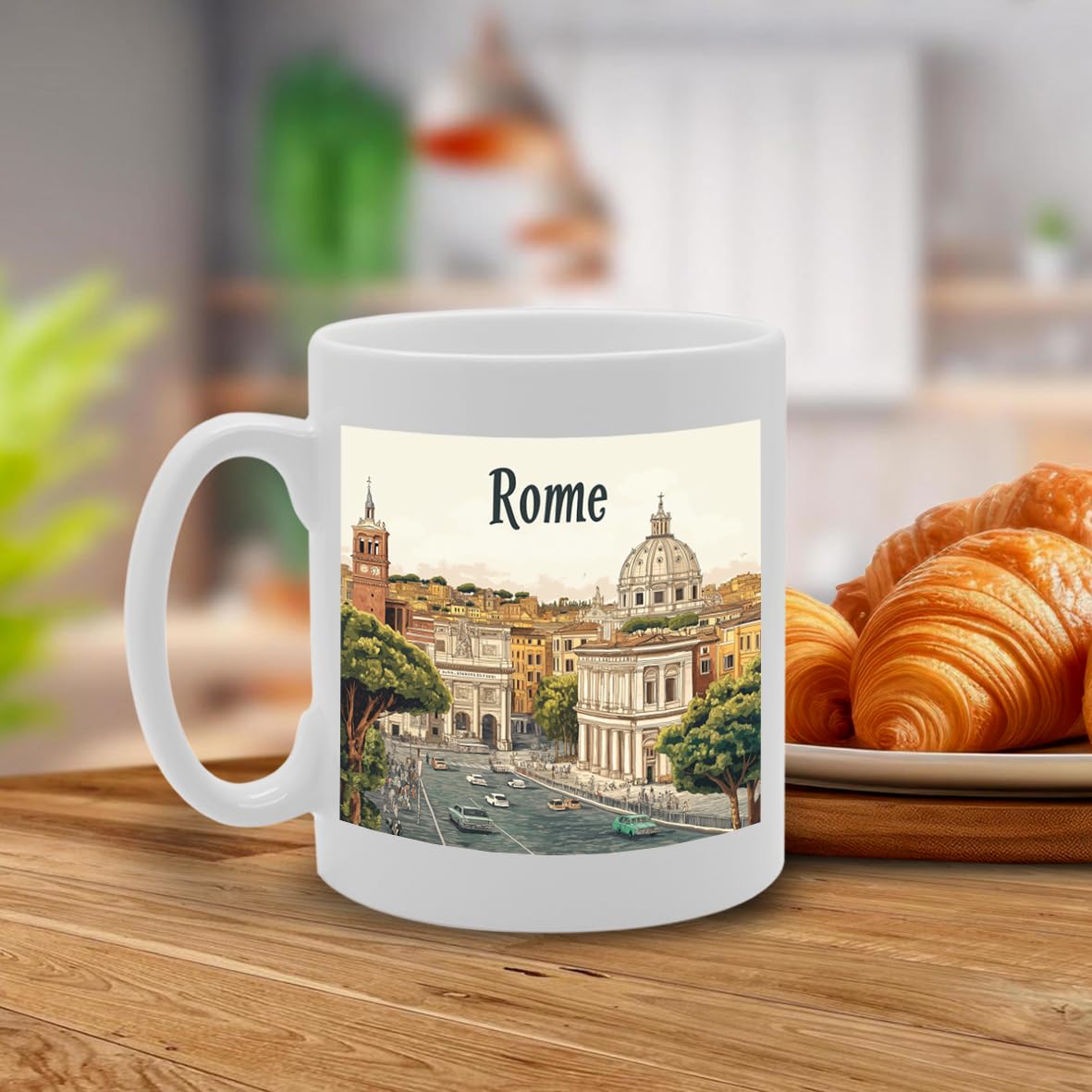 11Oz Dishwasher-Safe Ceramic  Featuring Popular Cities & Capitals From Europe And Around The World (Rome) - Funny Printed Coffee Mug - Great Gift Idea