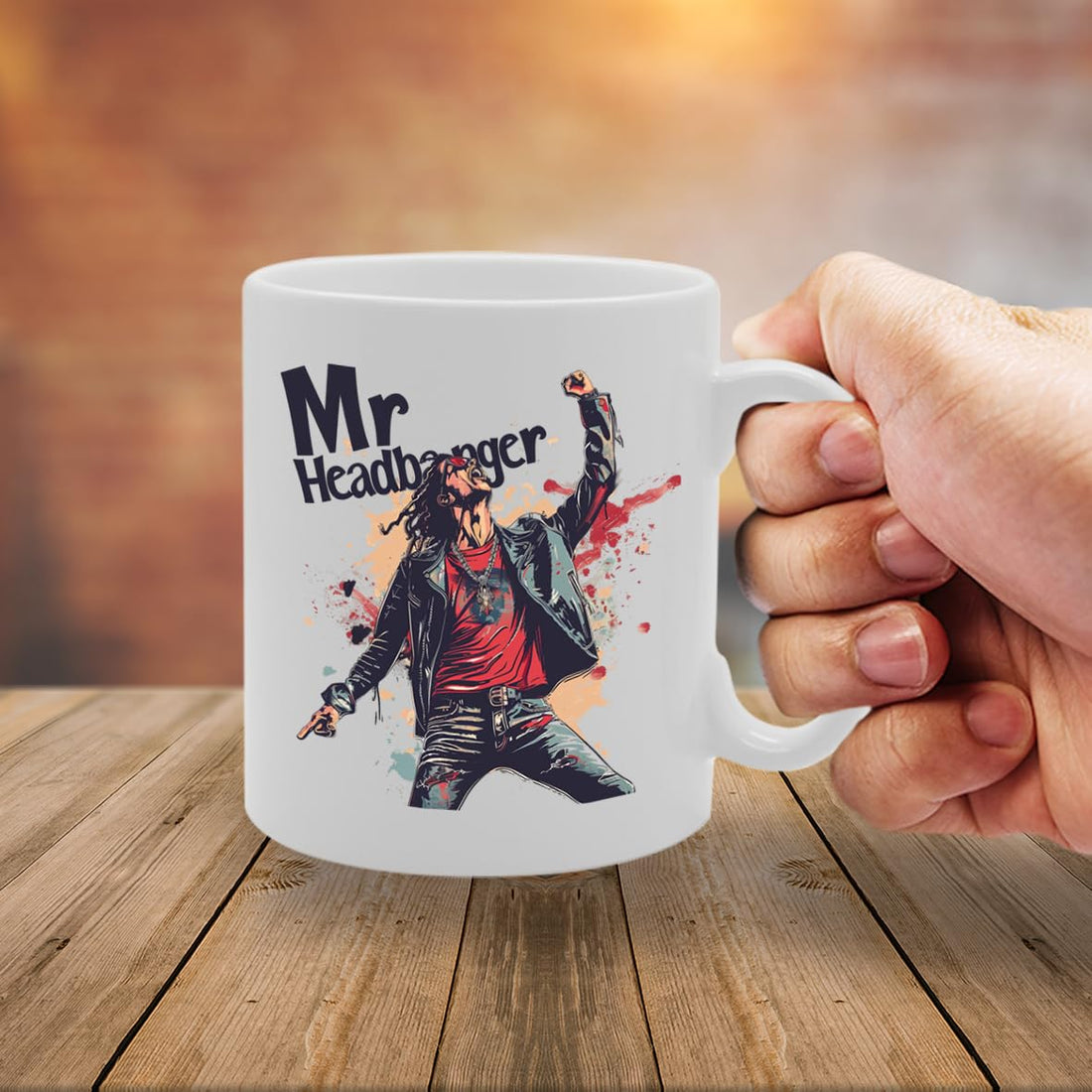 Mr Headbanger  - Ideal For Rock Music Fans And Metalheads, 11Oz Ceramic Coffee  For Music Enthusiasts And Concert Lovers Mg5924 - Funny Printed Coffee Mug - Great Gift Idea