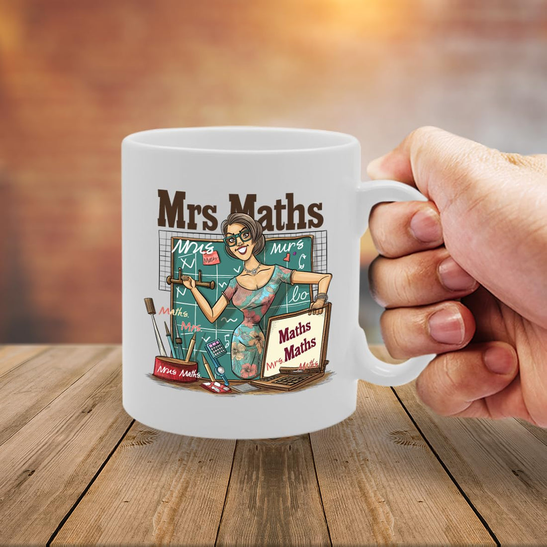 Mrs Maths  - Designed For Math Teachers, Educators, Math Enthusiasts, Durable Ceramic, Dishwasher Safe Mg6018 - Funny Printed Coffee Mug - Great Gift Idea