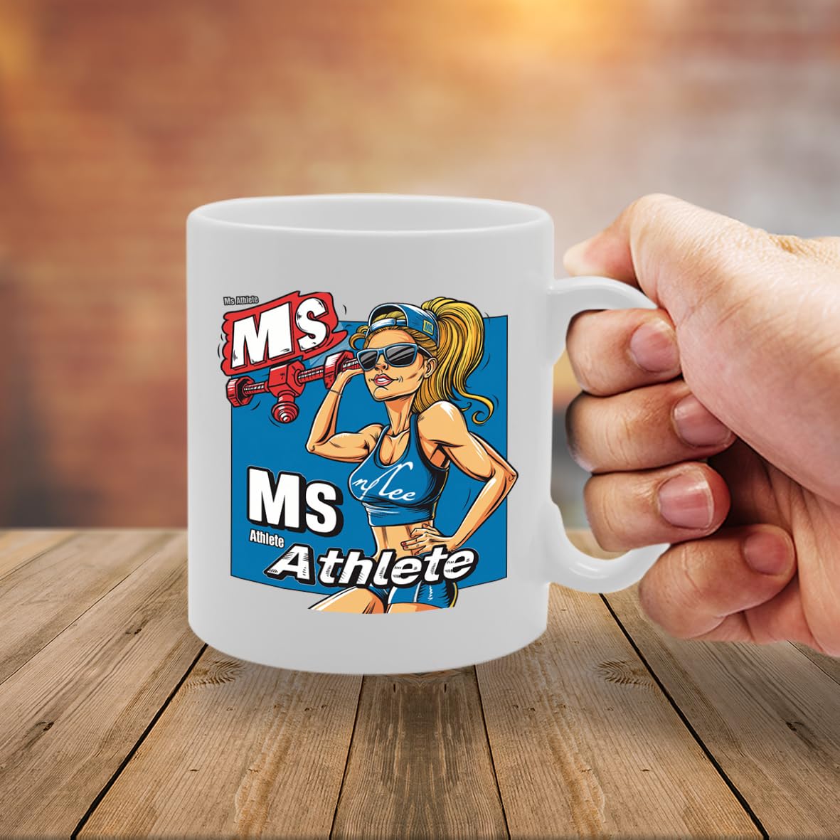 Ms Athlete  - For Female Athletes, Sports Enthusiasts, Fitness Lovers, Durable Ceramic, Dishwasher Safe, Premium Print Mg6069 - Funny Printed Coffee Mug - Great Gift Idea