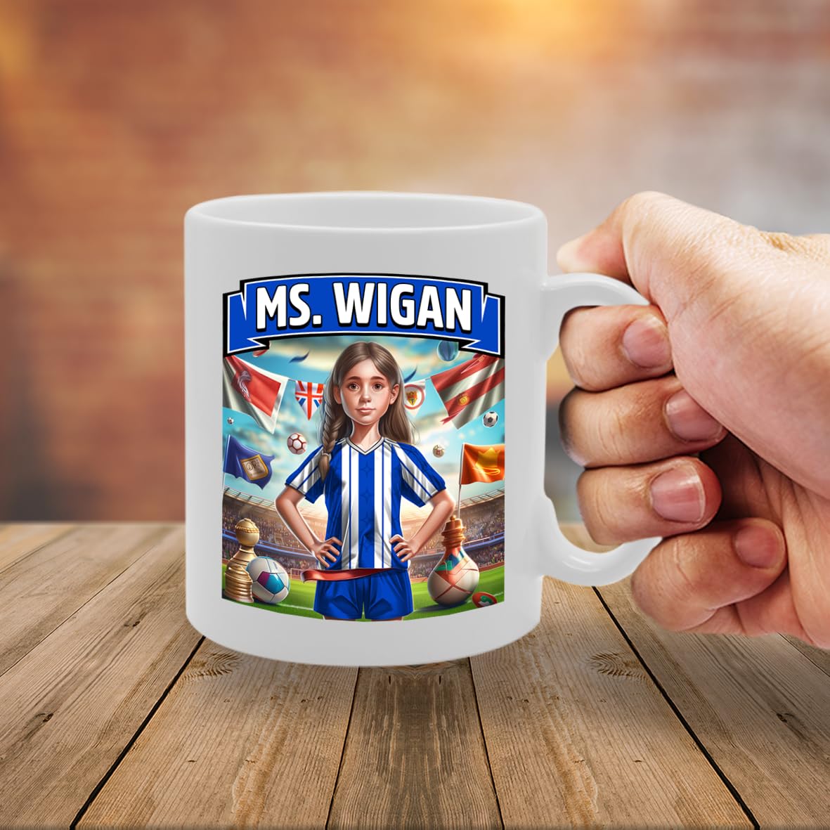 Ms Wigan   Printed Tea Coffee Ceramic  For Footie Fan Ladies Girls Mg6384 - Funny Printed Coffee Mug - Great Gift Idea