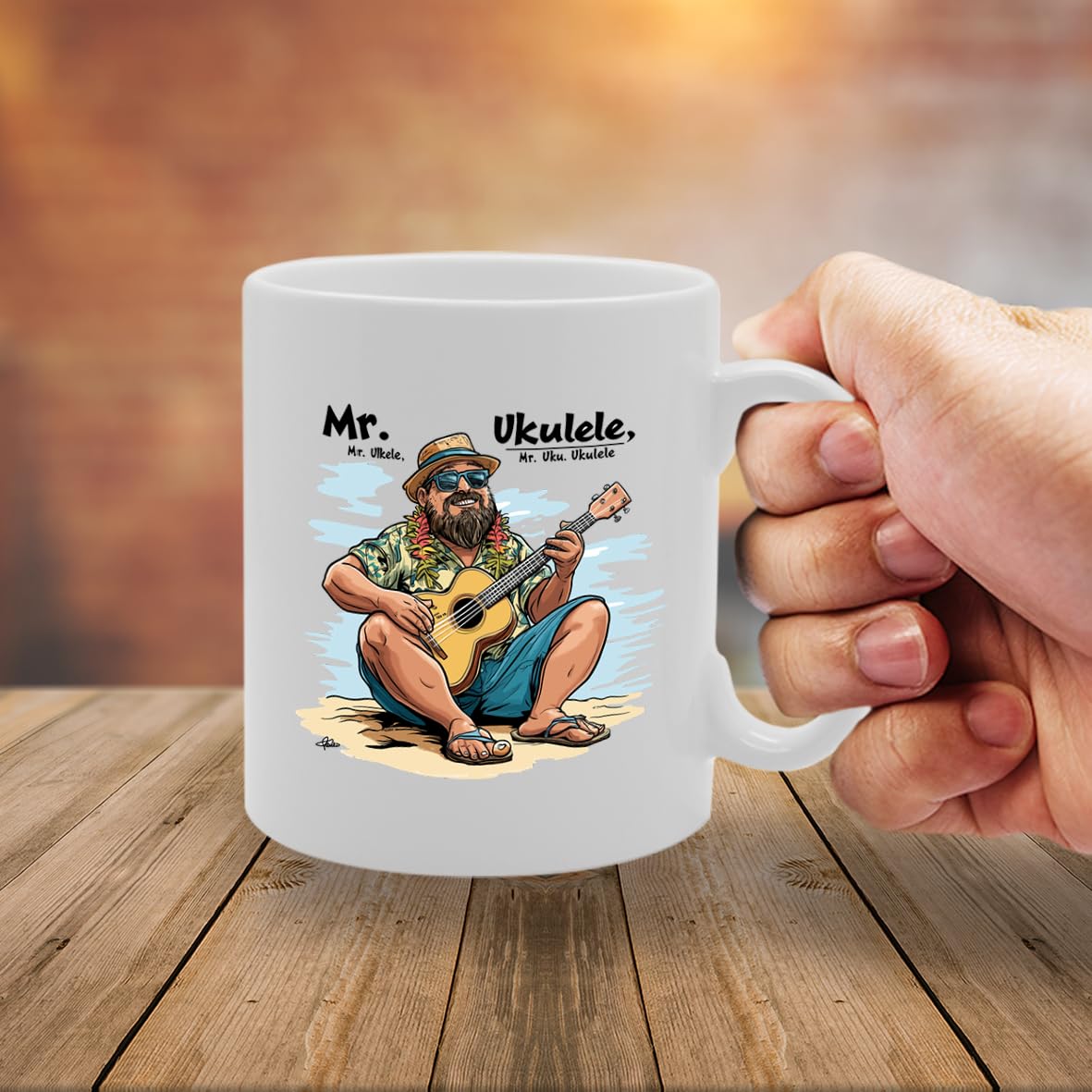 11Oz Ceramic  Featuring Ukulele Mg6582 – For Musicians And Music Lovers - Funny Printed Coffee Mug - Great Gift Idea