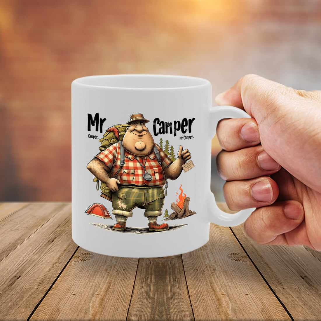 Mr Camping  - For Campers, Outdoor Enthusiasts, Adventure Lovers, Durable Ceramic, Dishwasher Safe, Ideal For Camping Trips Mg6032 - Funny Printed Coffee Mug - Great Gift Idea