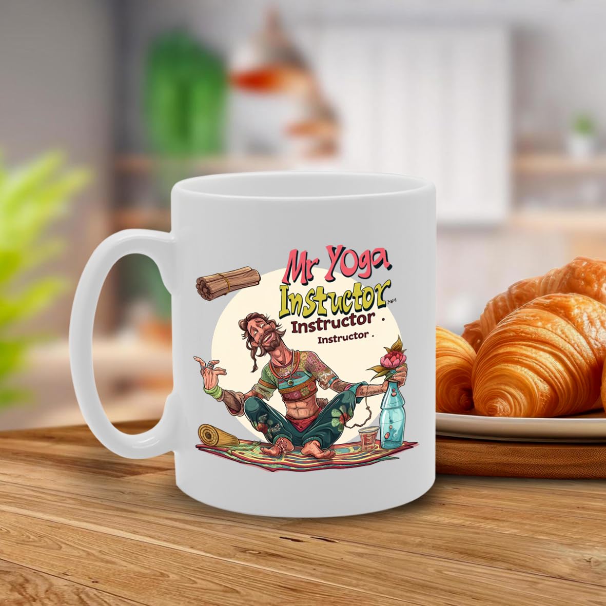 Mr Yoga Instructor Ceramic  - Ideal For Yoga Teachers, Wellness Coaches, And Fitness Enthusiasts - 11Oz Coffee  With Relaxing Design Mg6277 - Funny Printed Coffee Mug - Great Gift Idea