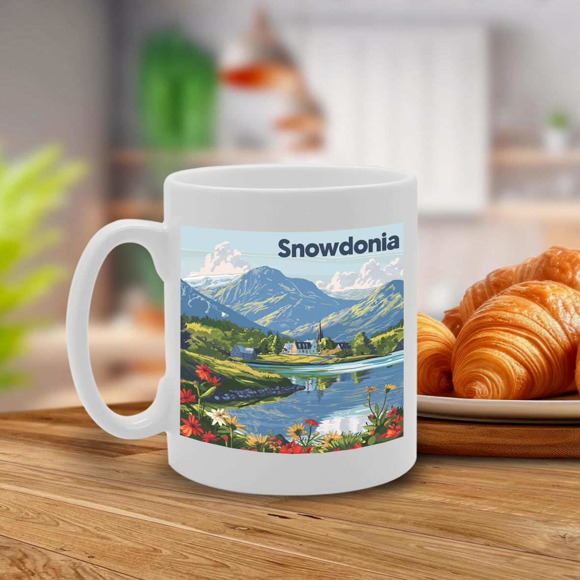 Printed Coffee Ceramic  Featuring Cities And Landmarks In United Kingdom (Snowdonia) - Funny Printed Coffee Mug - Great Gift Idea