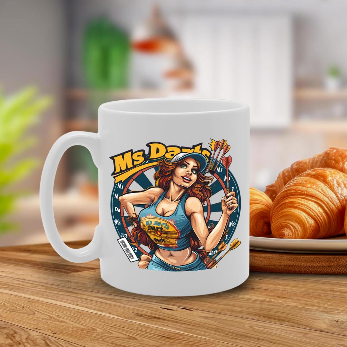 Ms Darts  - For Female Darts Players, Pub Game Enthusiasts, Sports Fans, Durable Ceramic, Dishwasher Safe Mg6031 - Funny Printed Coffee Mug - Great Gift Idea