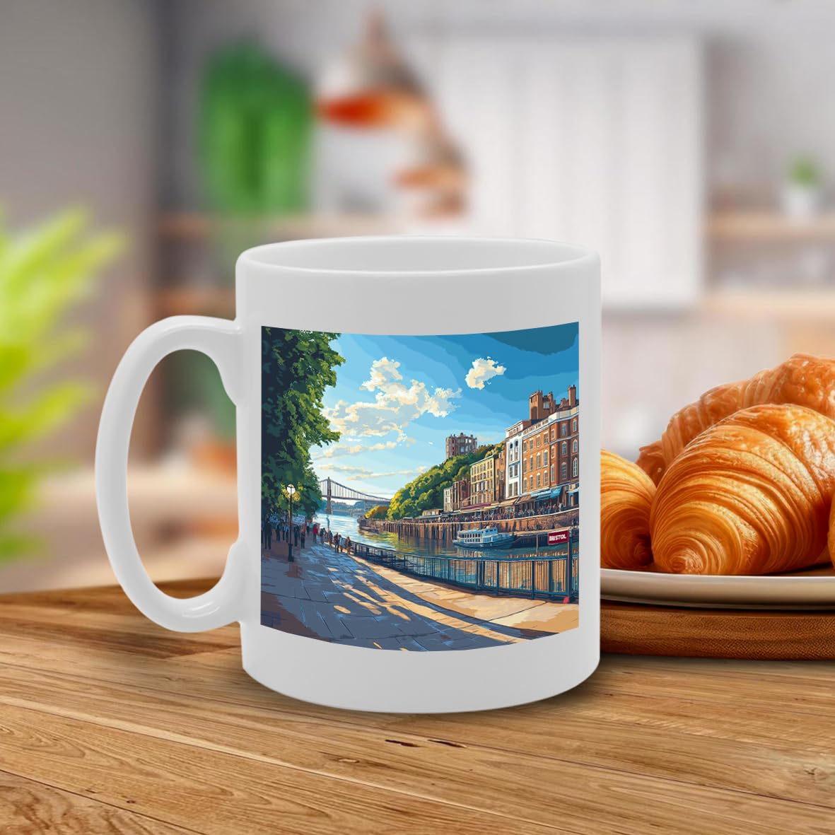 Printed Coffee Ceramic  Featuring Cities And Landmarks In United Kingdom (Bristol) - Funny Printed Coffee Mug - Great Gift Idea