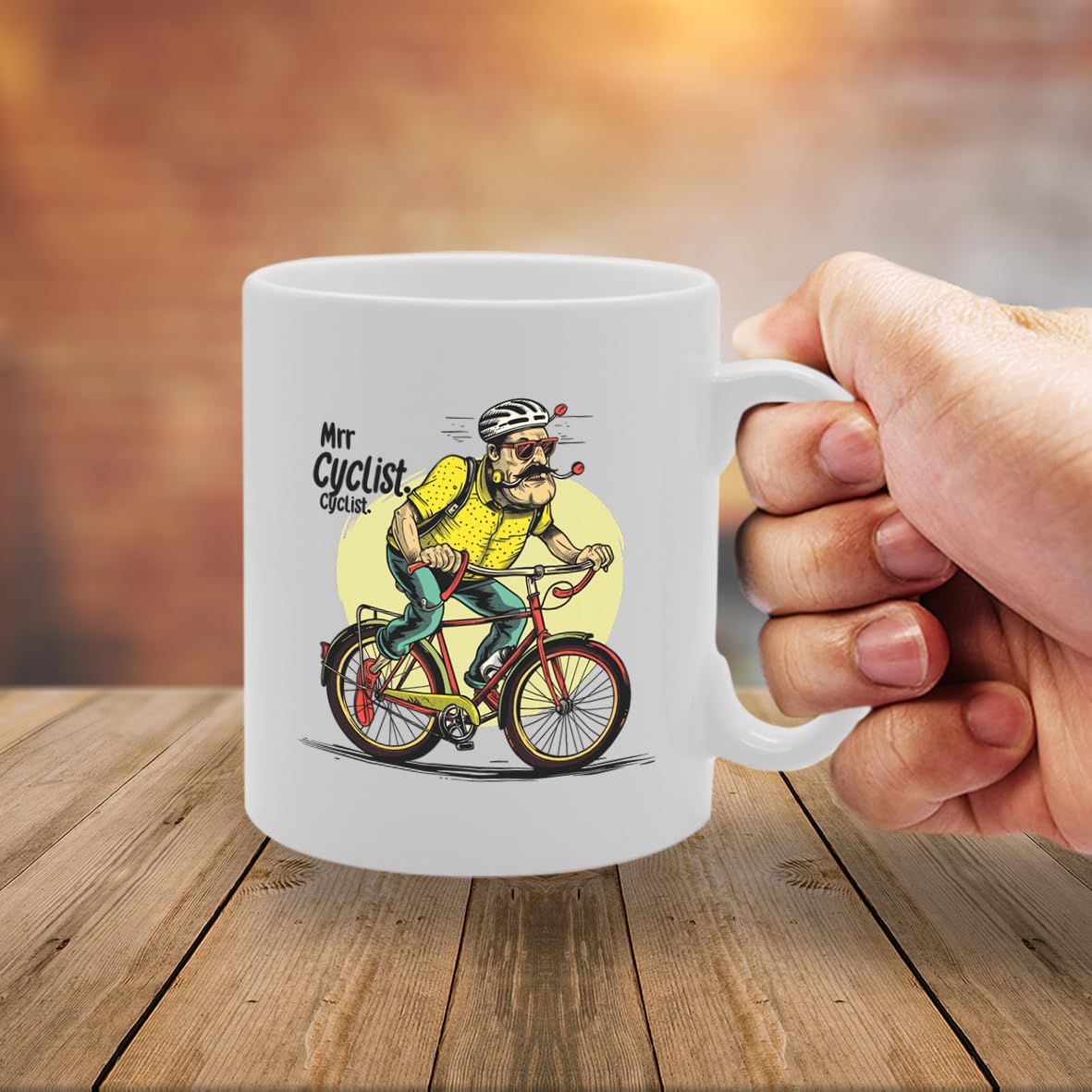 Mr Cyclist Ceramic  - Ideal For Cyclists, Bike Enthusiasts, And Sports Fans - 11Oz Coffee  With Motivational Design Mg6276 - Funny Printed Coffee Mug - Great Gift Idea