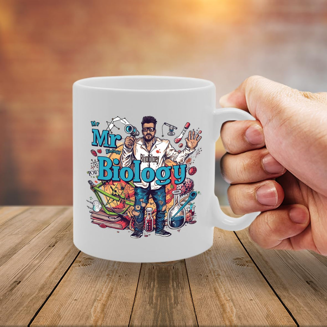 Mr Biology  - For Biology Teachers, Scientists, Research Enthusiasts, Durable Ceramic, Dishwasher Safe, Premium Print Mg6098 - Funny Printed Coffee Mug - Great Gift Idea