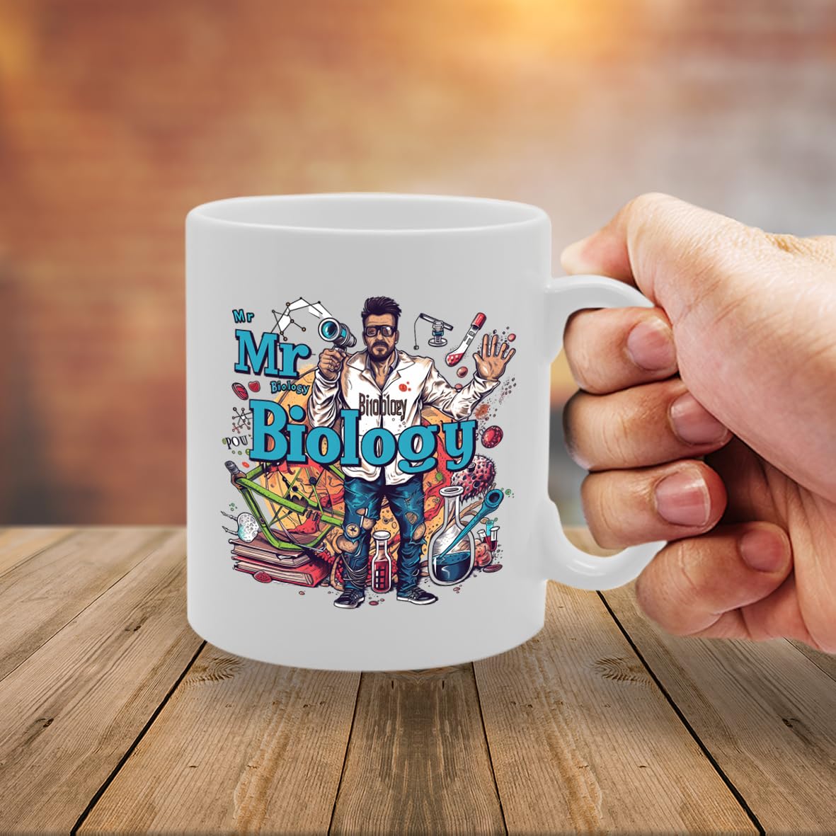 Mr Biology  - For Biology Teachers, Scientists, Research Enthusiasts, Durable Ceramic, Dishwasher Safe, Premium Print Mg6098 - Funny Printed Coffee Mug - Great Gift Idea