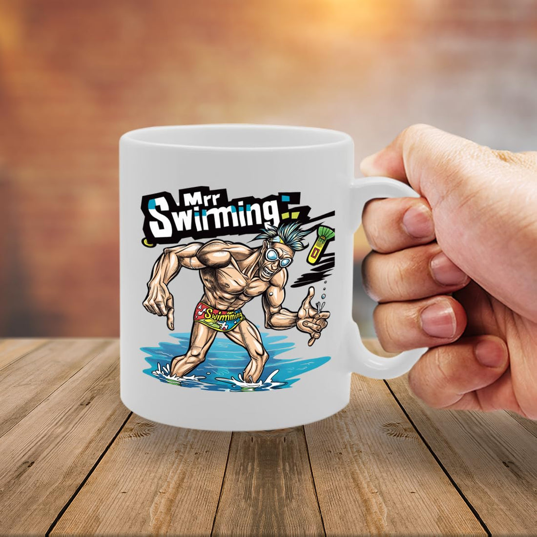 Mr Swimming  - Crafted For Swimmers, Swimming Coaches, Water Sports Enthusiasts, Sturdy Ceramic, Dishwasher Safe Mg6010 - Funny Printed Coffee Mug - Great Gift Idea