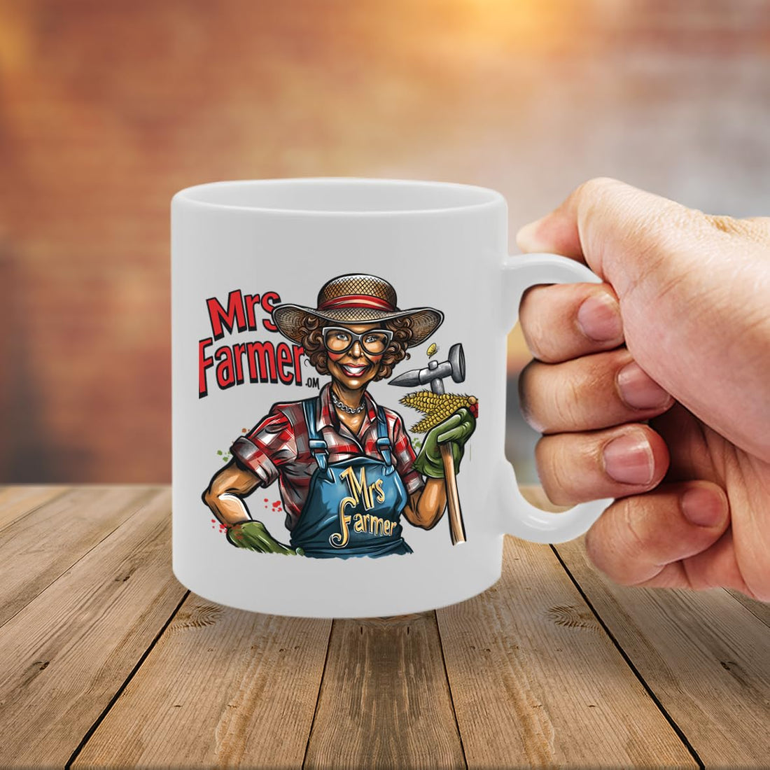Mrs Farmer  - For Female Farmers, Agricultural Workers, Farming Enthusiasts, Durable Ceramic, Dishwasher Safe, Premium Print Mg6063 - Funny Printed Coffee Mug - Great Gift Idea