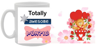Totally Awesome Auntie   Printed Tea Coffee Ceramic  Mg1089 - Funny Printed Coffee Mug - Great Gift Idea