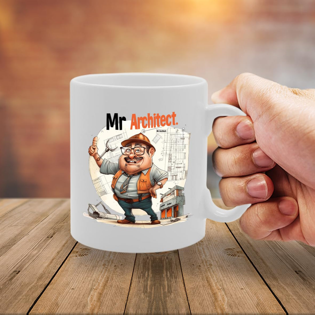 Mr Architect  - For Architects, Design Enthusiasts, Urban Planners, Durable Ceramic, Dishwasher Safe Mg6048 - Funny Printed Coffee Mug - Great Gift Idea