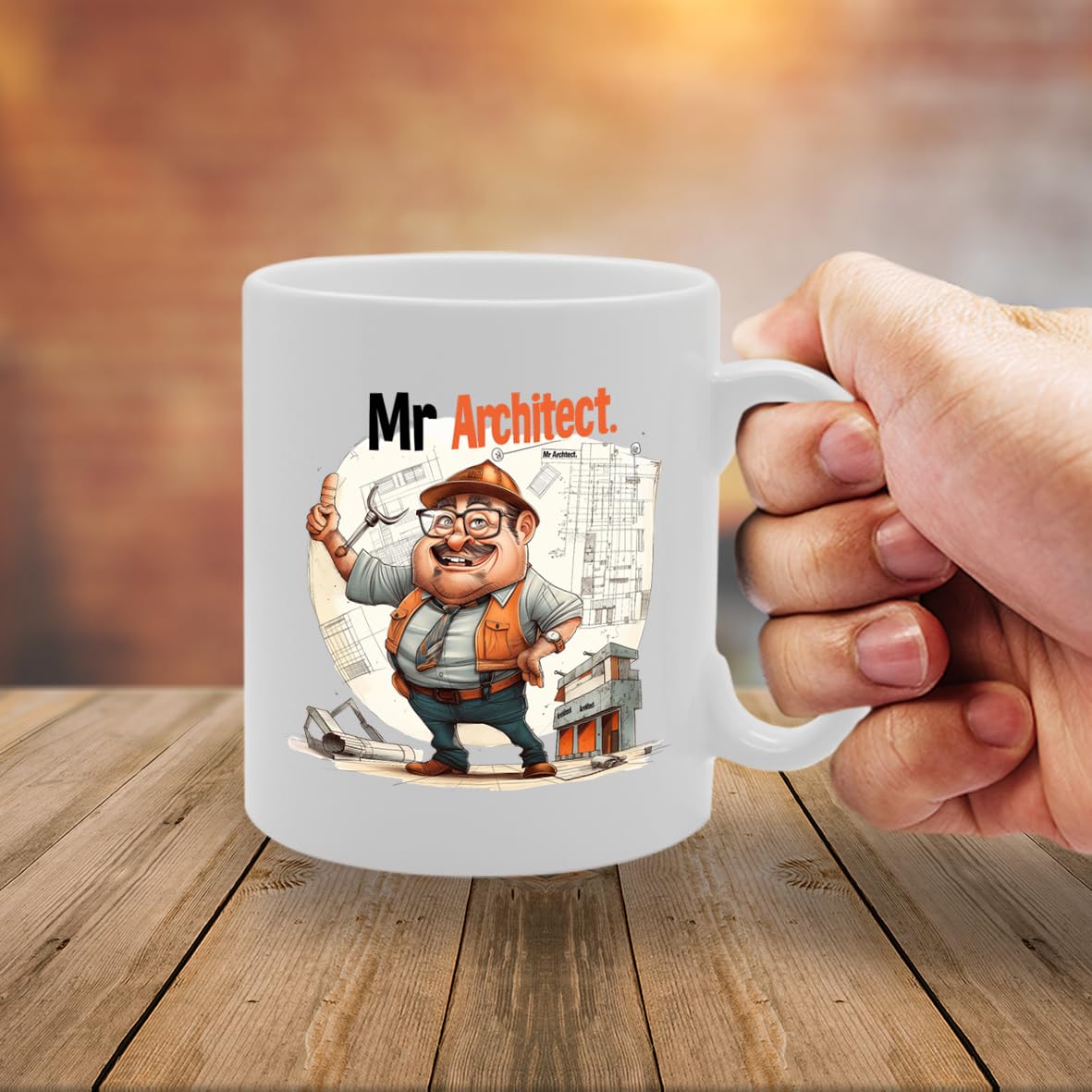 Mr Architect  - For Architects, Design Enthusiasts, Urban Planners, Durable Ceramic, Dishwasher Safe Mg6048 - Funny Printed Coffee Mug - Great Gift Idea