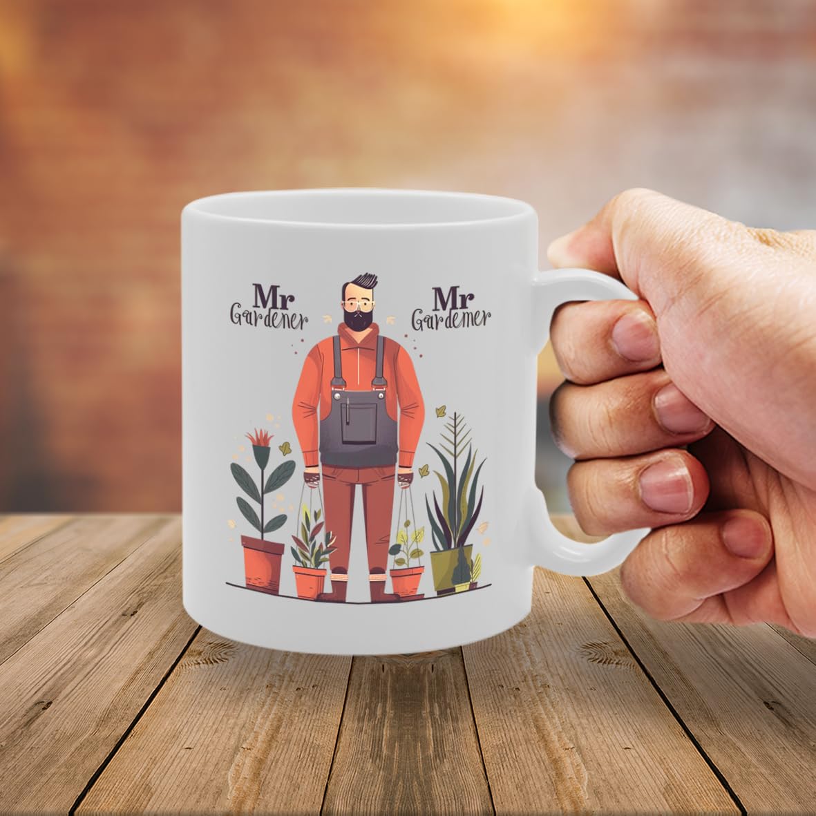 Mr Gardener  - Ideal For Gardeners And Plant Lovers, Unique Garden Tool Handle Design, 11Oz Ceramic Coffee  For Horticulture Enthusiasts Mg5910 - Funny Printed Coffee Mug - Great Gift Idea