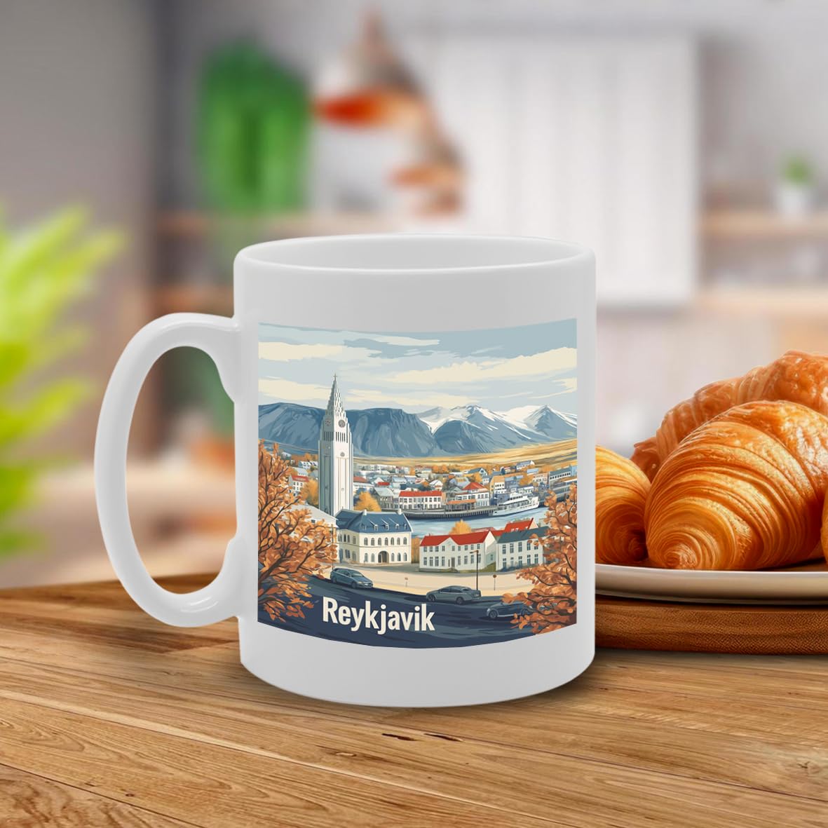 11Oz Dishwasher-Safe Ceramic  Featuring Popular Cities & Capitals From Europe And Around The World (Reykjavik) - Funny Printed Coffee Mug - Great Gift Idea