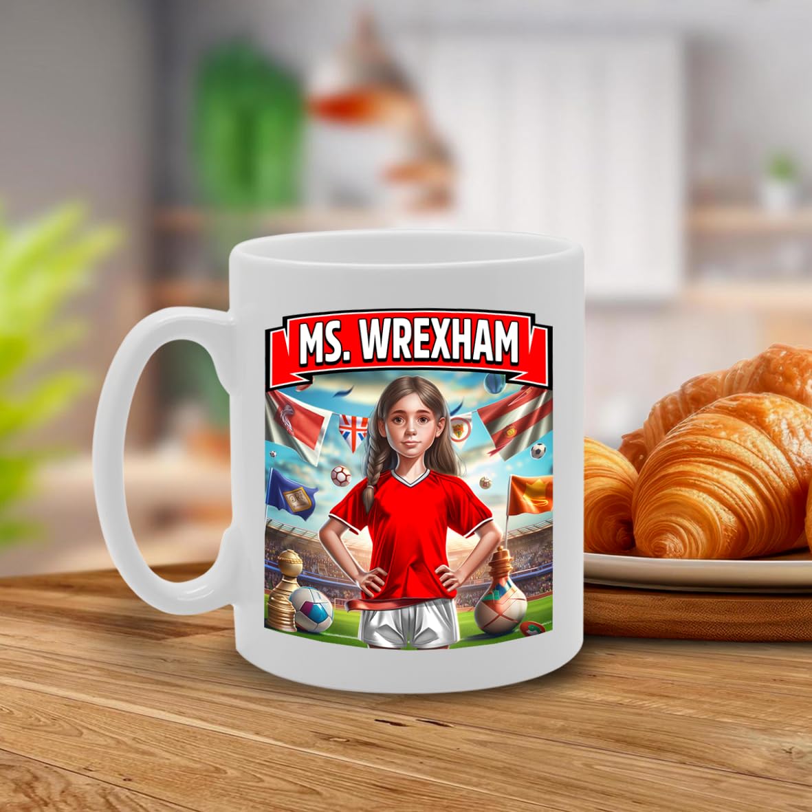 Ms Wrexham   Printed Tea Coffee Ceramic  For Footie Fan Ladies Girls Mg6384 - Funny Printed Coffee Mug - Great Gift Idea