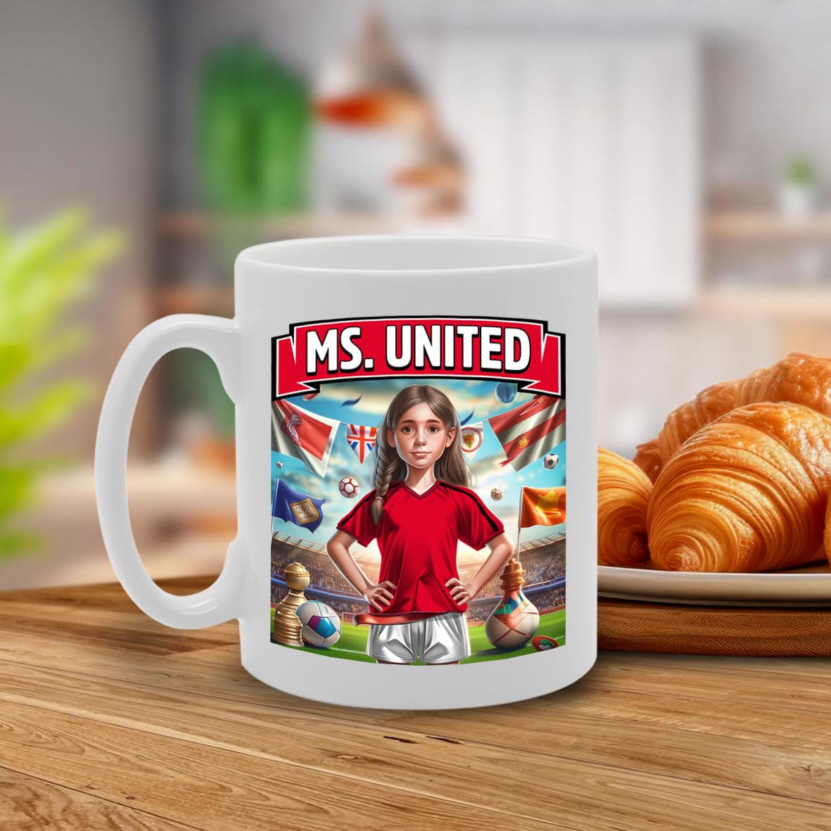 Ms United   Printed Tea Coffee Ceramic  For Footie Fan Ladies Girls Mg6384 - Funny Printed Coffee Mug - Great Gift Idea