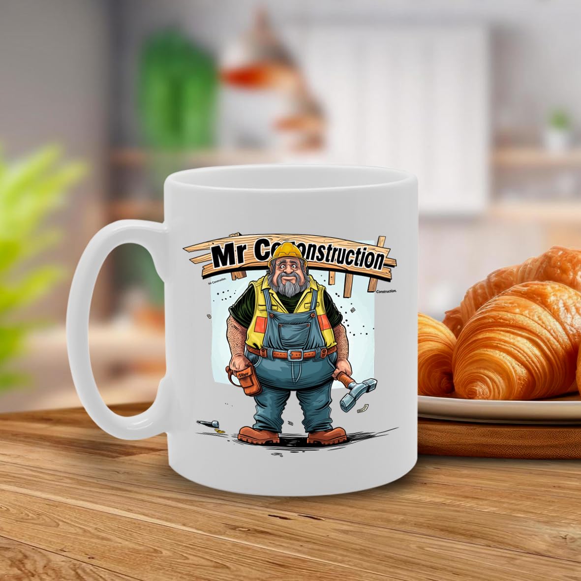 Mr Construction  - Ideal For Construction Workers And Building Professionals, 11Oz Ceramic Coffee  For Builders And Tradesmen Mg5995 - Funny Printed Coffee Mug - Great Gift Idea