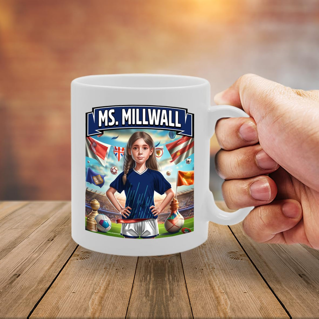Ms Millwall   Printed Tea Coffee Ceramic  For Footie Fan Ladies Girls Mg6384 - Funny Printed Coffee Mug - Great Gift Idea