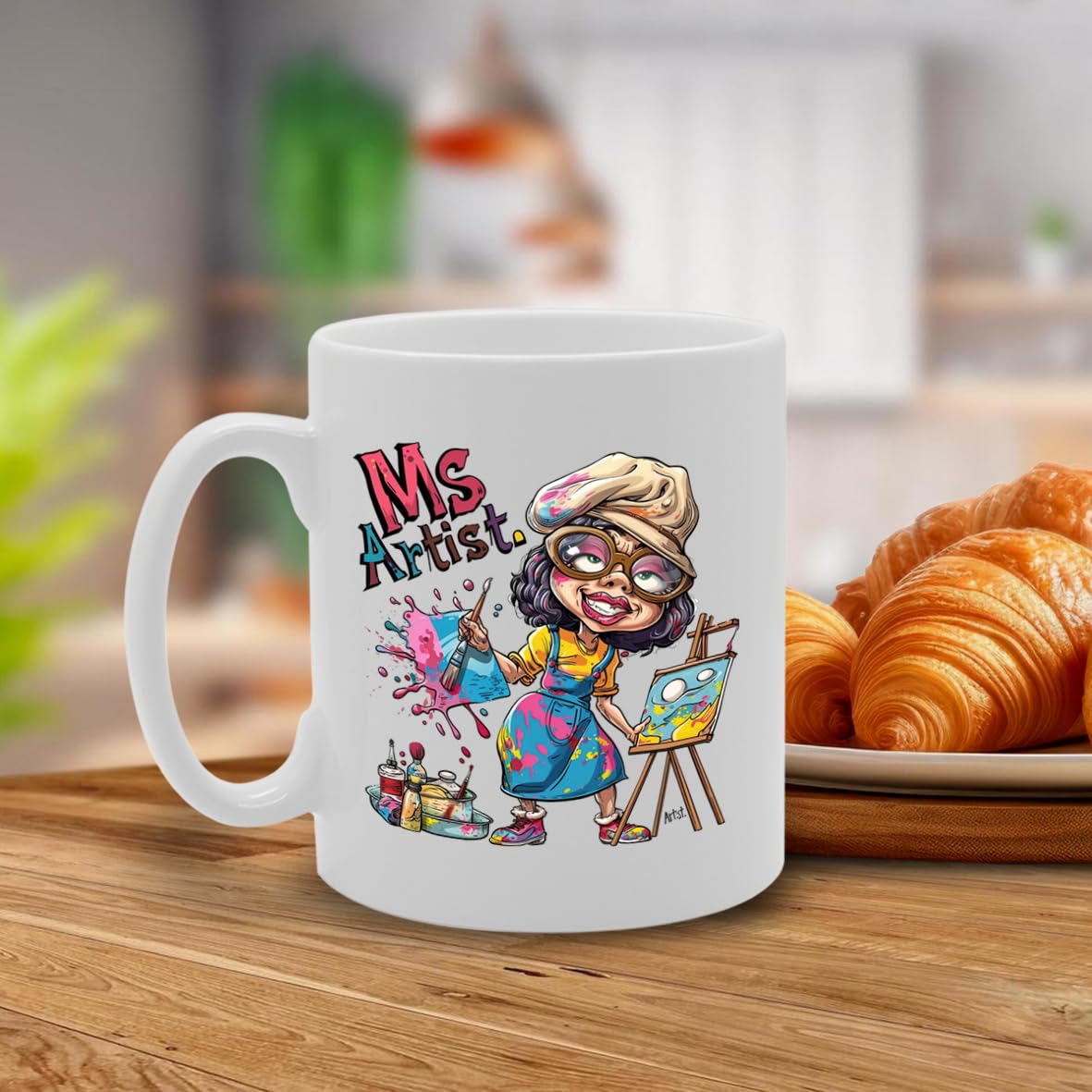Ms Artist Ceramic  - Ideal For Female Artists, Creatives, And Art Enthusiasts - 11Oz Coffee  With Inspirational Design Mg6295 - Funny Printed Coffee Mug - Great Gift Idea