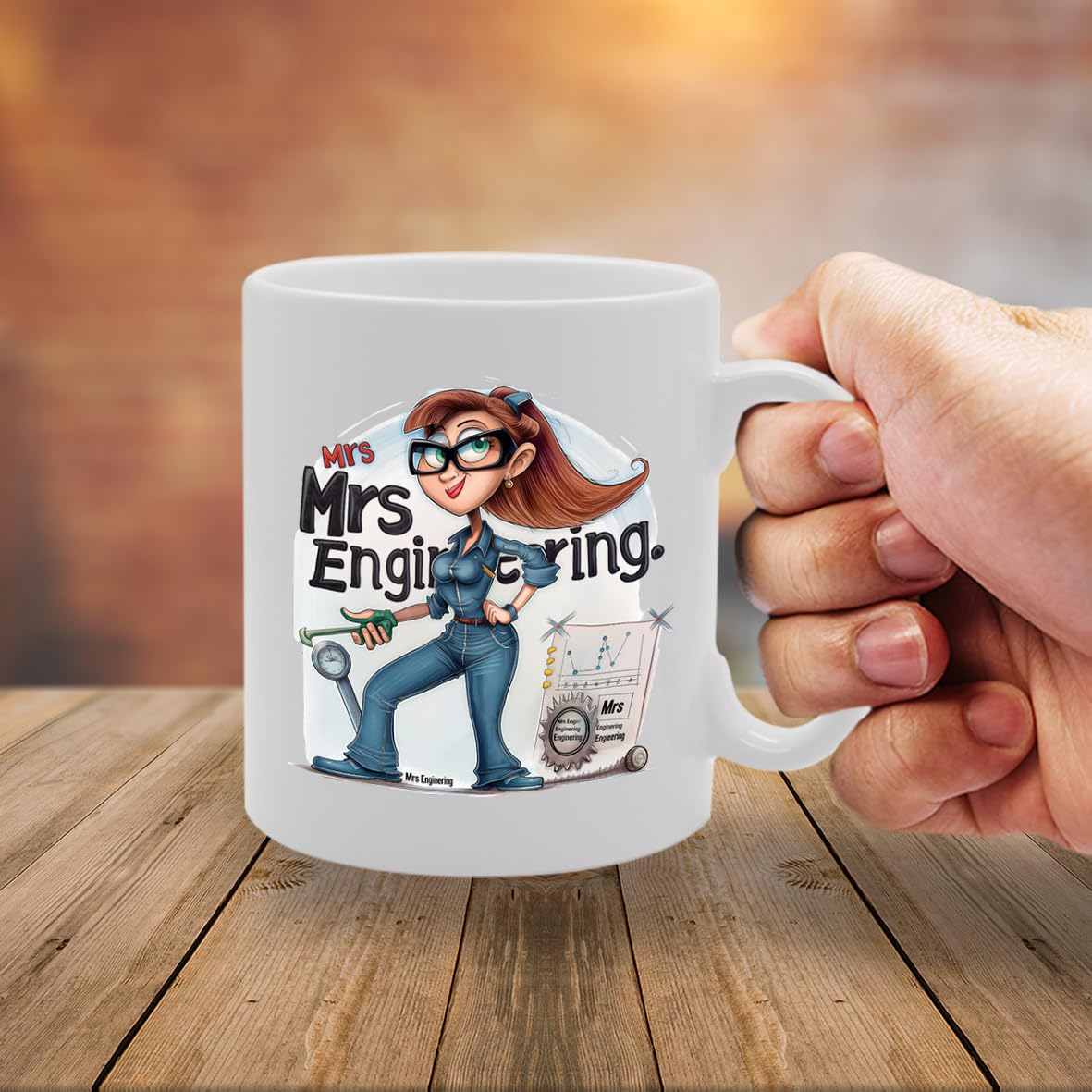 Mrs Engineering  - Crafted For Female Engineers, Stem Professionals, Engineering Enthusiasts, Sturdy Ceramic, Dishwasher Safe, Celebrates Engineering Mg6026 - Funny Printed Coffee Mug - Great Gift Idea
