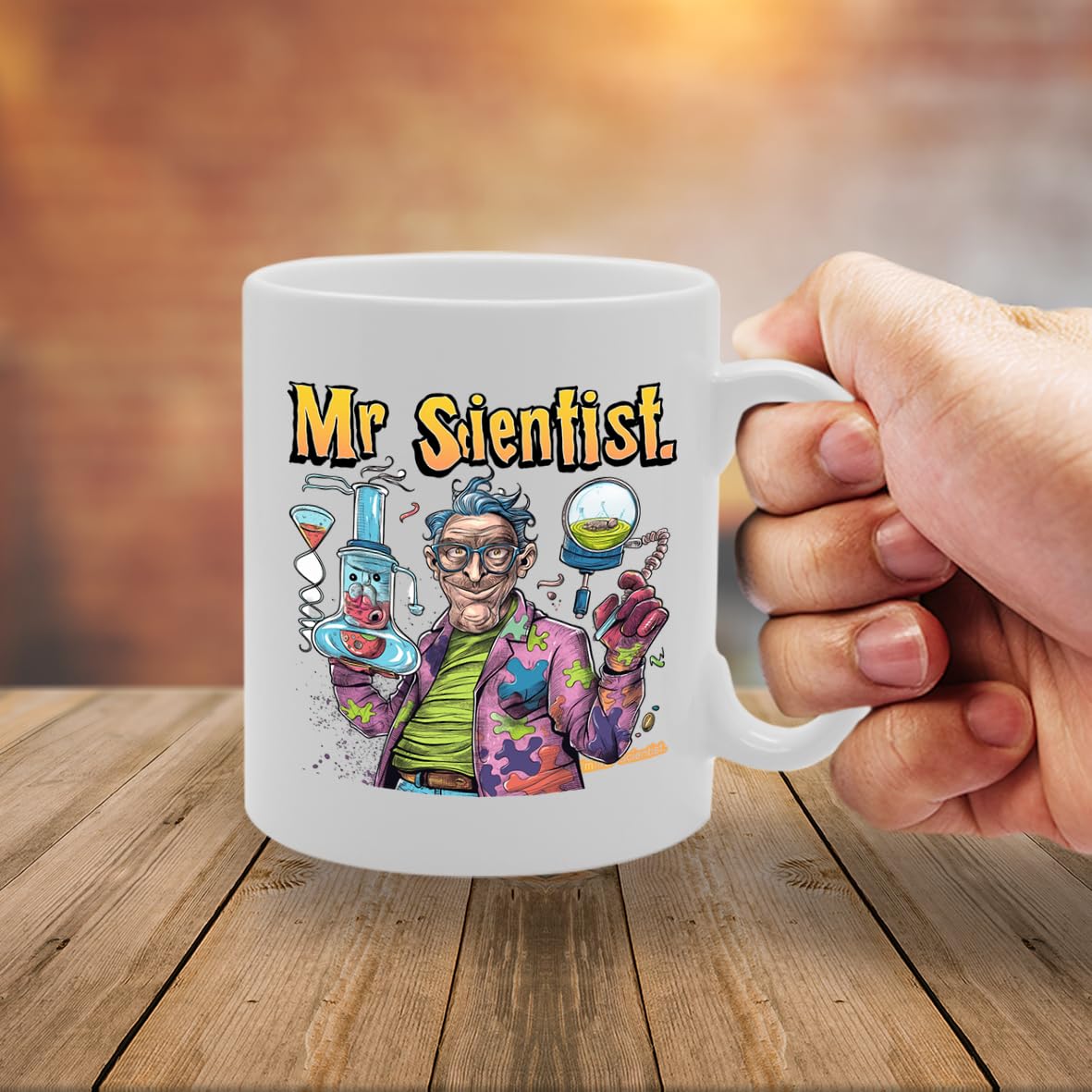 Mr Scientist Souvenir  – Depicting A Dedicated Scientist In A Lab Setting – Memory Keepsake For Science And Research Enthusiasts – Mr Scientist Memorabilia Mg6255 - Funny Printed Coffee Mug - Great Gift Idea