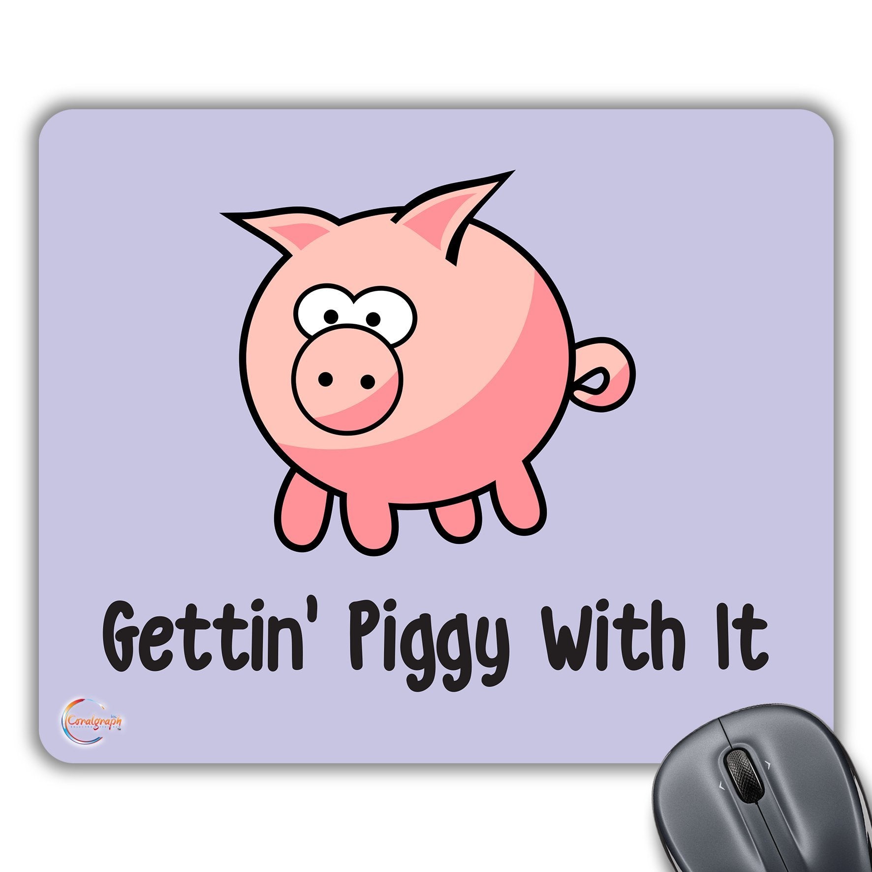 CP267 Gettin' Piggy with It Novelty Gift Printed PC Laptop Computer Mouse Mat Pad