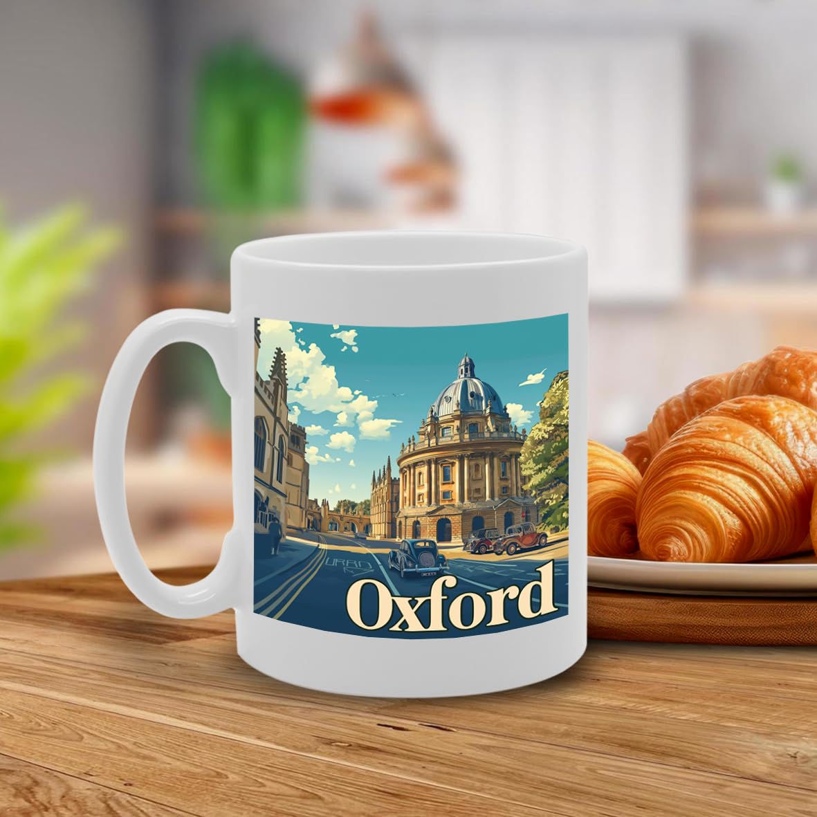 Printed Coffee Ceramic  Featuring Cities And Landmarks In United Kingdom (Oxford) - Funny Printed Coffee Mug - Great Gift Idea