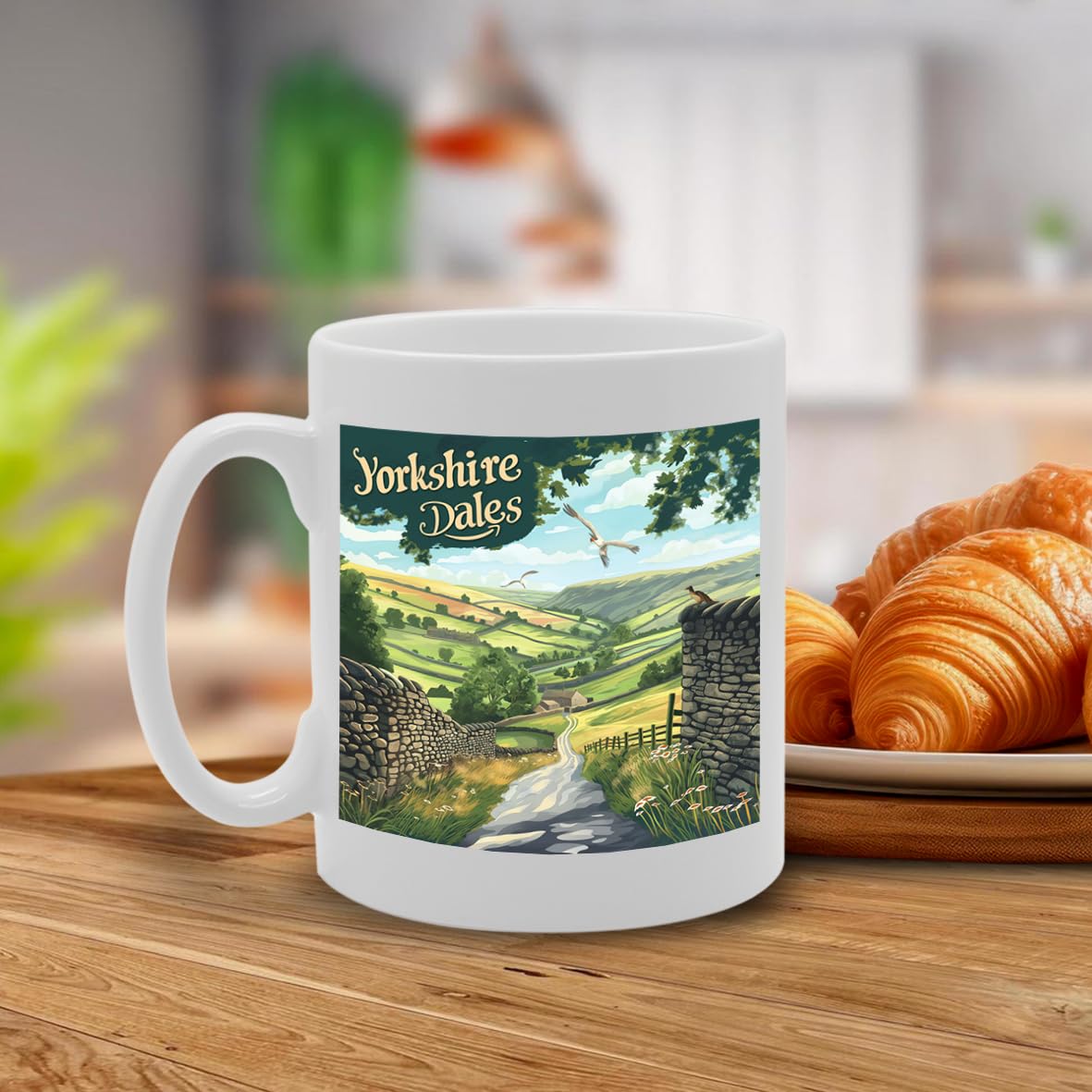 Printed Coffee Ceramic  Featuring Cities And Landmarks In United Kingdom (Yorkshire Dales) - Funny Printed Coffee Mug - Great Gift Idea
