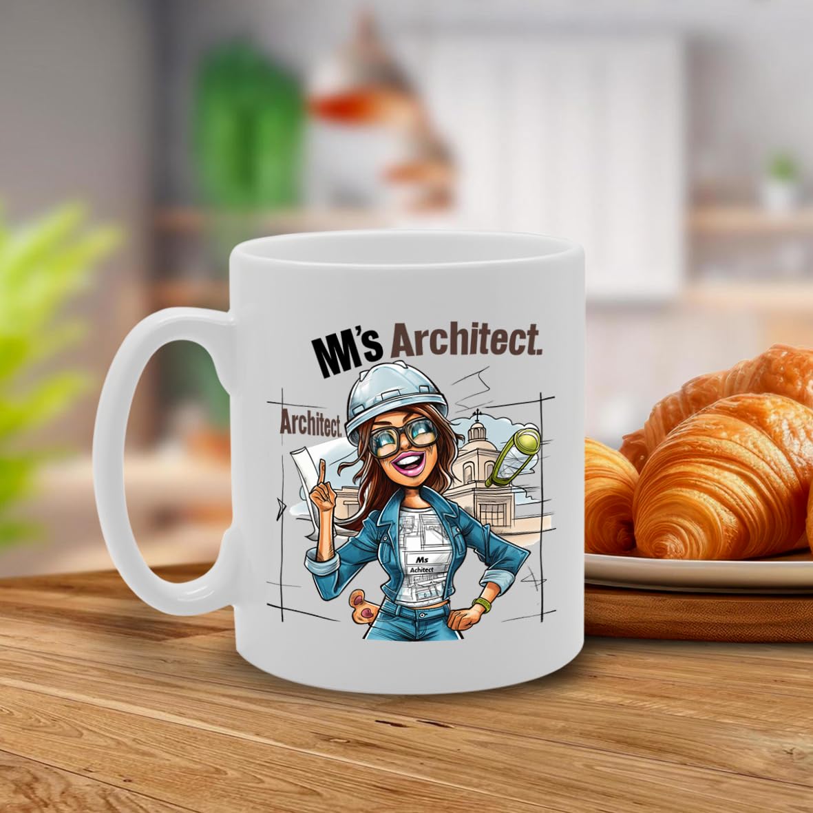 Ms Architect  - For Female Architects, Design Enthusiasts, Urban Planners, Durable Ceramic, Dishwasher Safe Mg6047 - Funny Printed Coffee Mug - Great Gift Idea