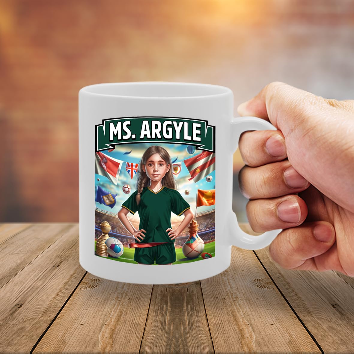 Ms Argyle   Printed Tea Coffee Ceramic  For Footie Fan Ladies Girls Mg6384 - Funny Printed Coffee Mug - Great Gift Idea