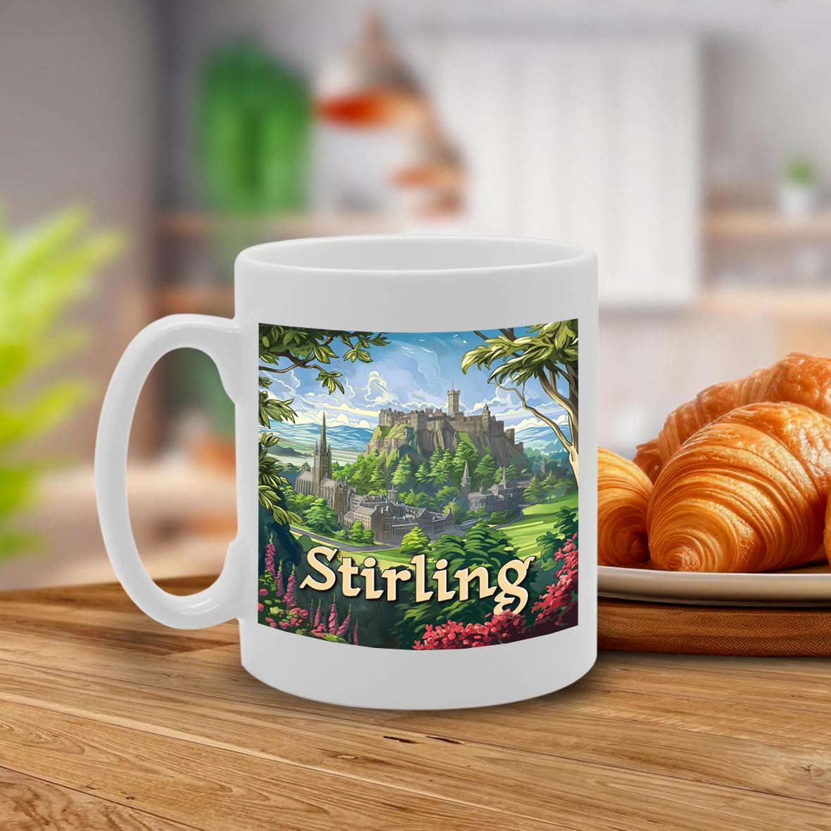 Printed Coffee Ceramic  Featuring Cities And Landmarks In United Kingdom (Stirling) - Funny Printed Coffee Mug - Great Gift Idea
