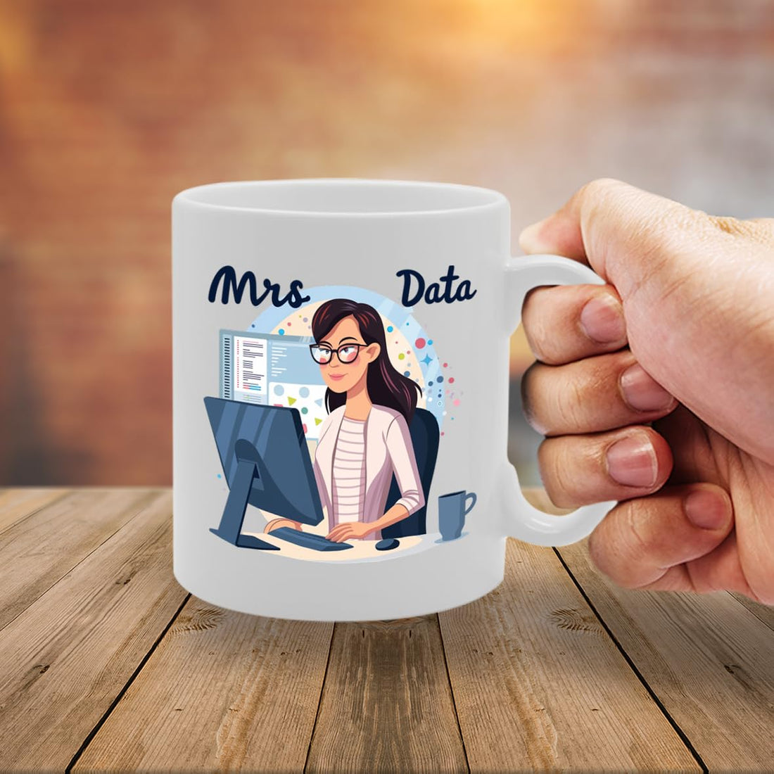 Mrs Data  - Ideal For Data Analysts And Tech Enthusiasts, 11Oz Ceramic Coffee  For Data Scientists And Information Lovers Mg5959 - Funny Printed Coffee Mug - Great Gift Idea